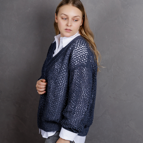 Описание вязания #Джемпер_в_ажуре