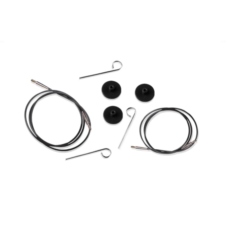 Тросик для съемных спиц, длина 126см (150см), черный, KnitPro, 10525