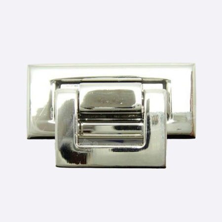 Замок для сумки прямоугольный клипса (Серебро)