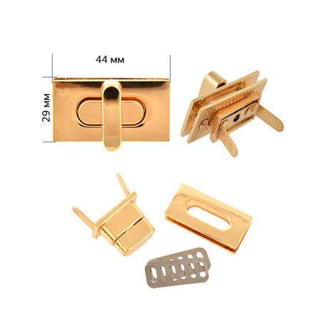 Замок для сумки Прямоугольник Папа (Золото, 107959)