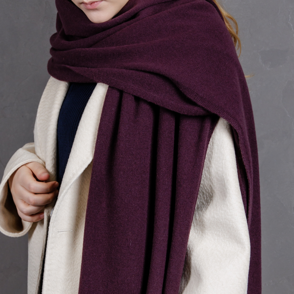 Кашемировый палантин by WoolDom, Вишня в шоколаде