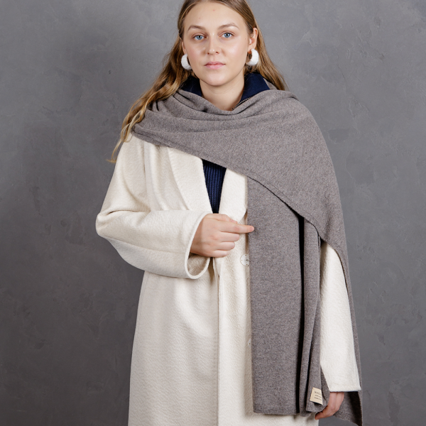Кашемировый палантин by WoolDom, Мокка Мусс