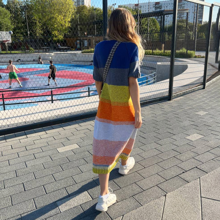 Описание вязания #Платье_полосатый_рейс Описание вязания #Платье_полосатый_рейс