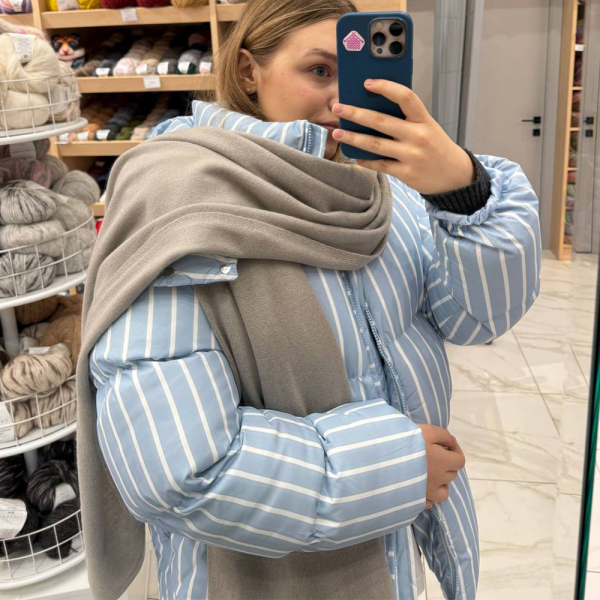 Кашемировый палантин by WoolDom, Пенка латте