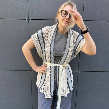 Описание вязания #Жилет_в_стиле_городской_шик
