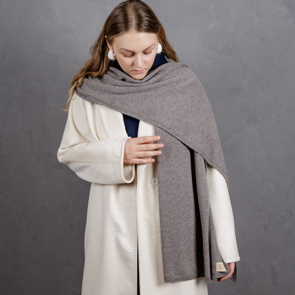 Кашемировый палантин by WoolDom, Мокка Мусс