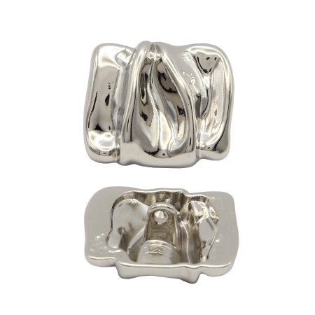 Пуговица CHANEL SS металл на ножке Квадрат 23 мм (Серебро)