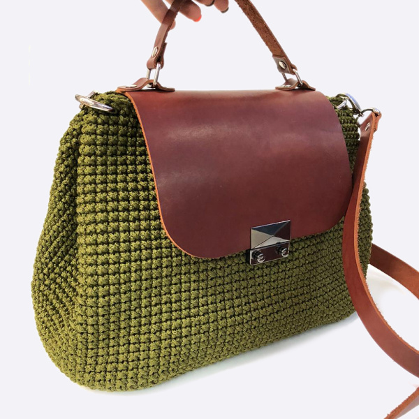 Описание вязания #Сумка_саквояж