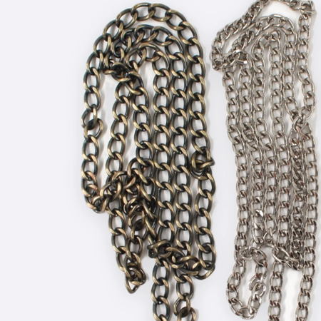 Цепь с карабинами Шанель 120 см (Бронза)
