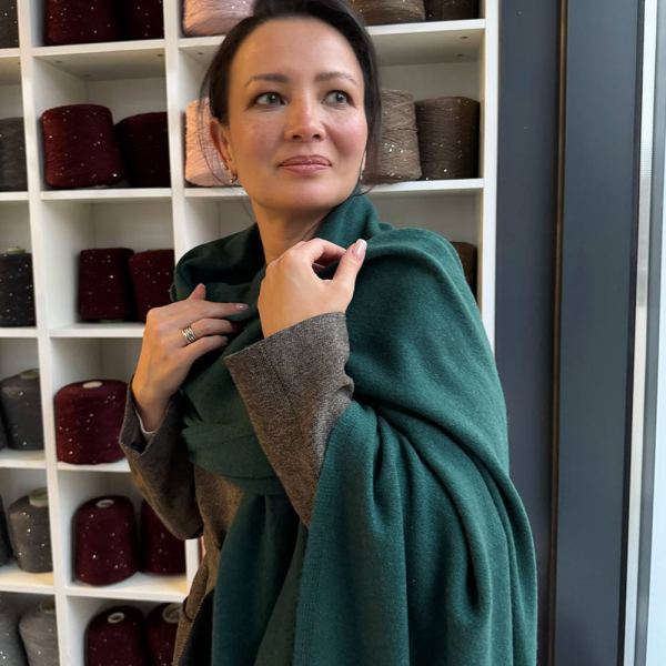 Кашемировый палантин by WoolDom, Бутылочный