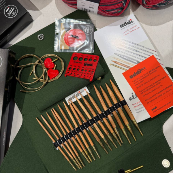 Набор круговых спиц из оливкового дерева со сменными лесками Addi Nature, 570-2