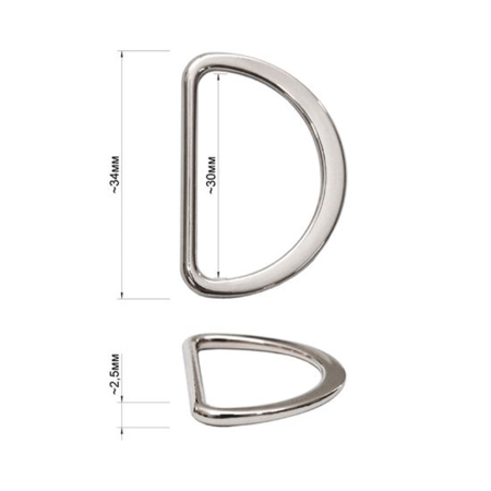 Полукольцо металлическое 3 см