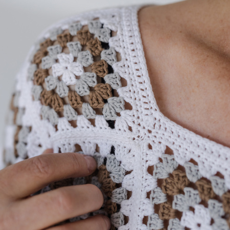 Описание вязания #Джемпер_кроше