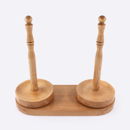 Держатель двойной вращающийся для пряжи из дерева, высота 25 см, диаметр 11 см (Дуб)