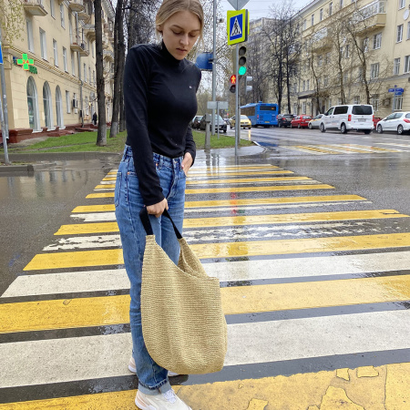 Описание вязания #Сумка_мешок Описание вязания #Сумка_мешок