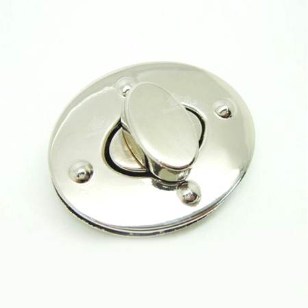 Замок для сумки Овал на 4х винтах (Серебро)