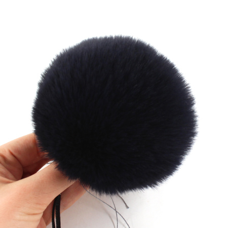 Помпон Vegan Кролик 12 см (Черный, РМ007)