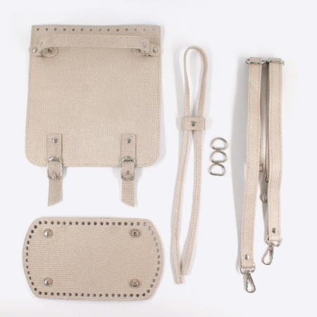 Набор для европейского рюкзака из натуральной кожи (Белое золото ВЯЗАНКА)