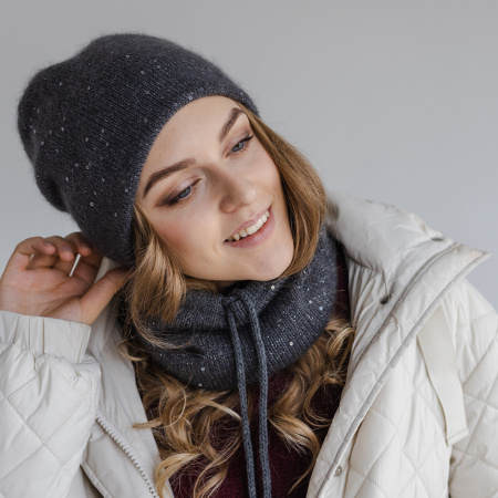 Описание вязания #Шапка_Макушка_к_макушке + снуд