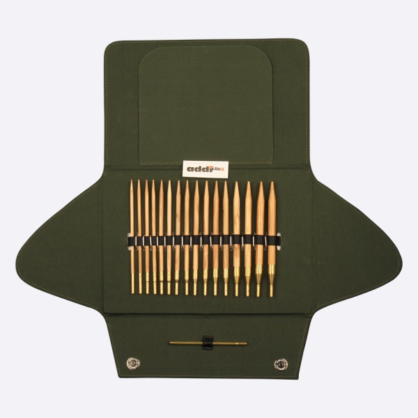 Набор круговых спиц из оливкового дерева со сменными лесками Addi Nature, 570-2