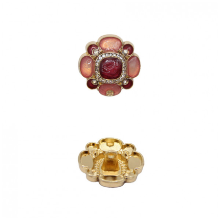 Пуговица CHANEL SS металл на ножке Камни 23 мм (Кварц)