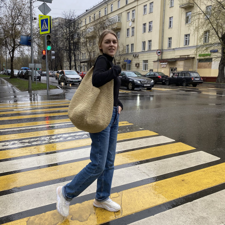 Описание вязания #Сумка_мешок Описание вязания #Сумка_мешок