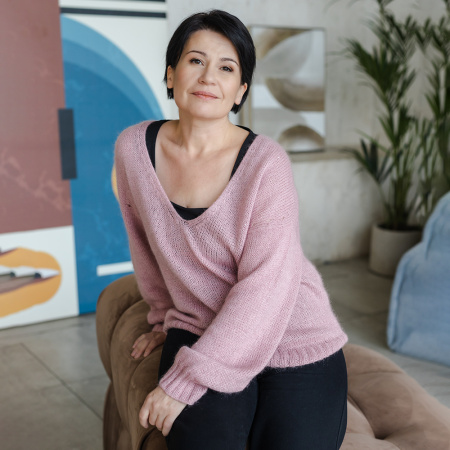 Описание вязания #Джемпер_Льняной_Vалера