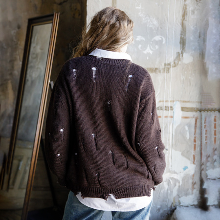 Описание вязания #Джемпер_Рванина