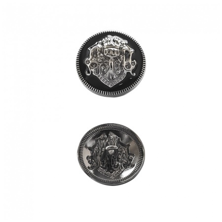 Пуговица CHANEL SS металл на ножке Металл Герб 23 мм (Серебро)