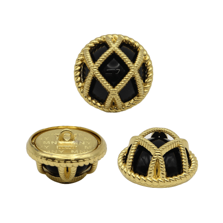 Пуговица CHANEL SS металл на ножке Ромбы 25 мм (Золото)