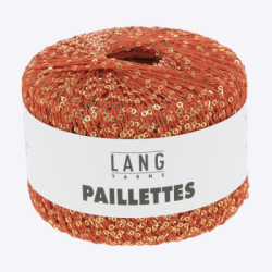 Пряжа Lang Paillettes (39.0060, Хурма в золоте)