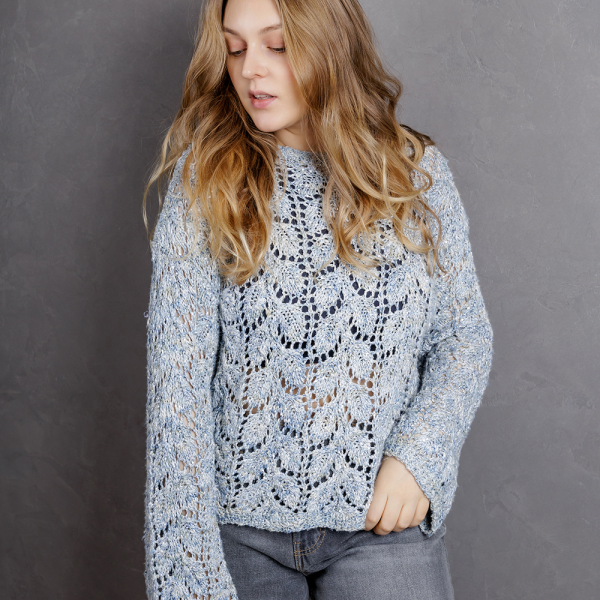 Описание вязания #Джемпер_ЛИСТЬЯ_ДАША