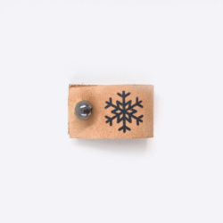 Бирка Снежинка с кнопкой Кожа (Бежевый)