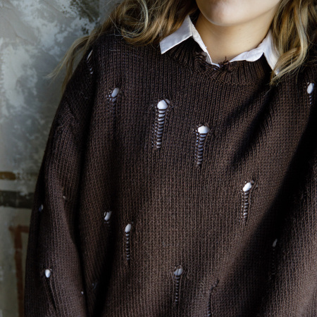 Описание вязания #Джемпер_Рванина