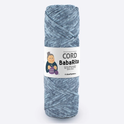 Пряжа полиэфирный шнур BabaRita Tweed  (Баба Рита твид) (Грозовое небо)