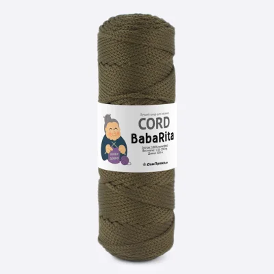 Пряжа Полиэфирный шнур BabaRita (Баба Рита) (Хаки 158)