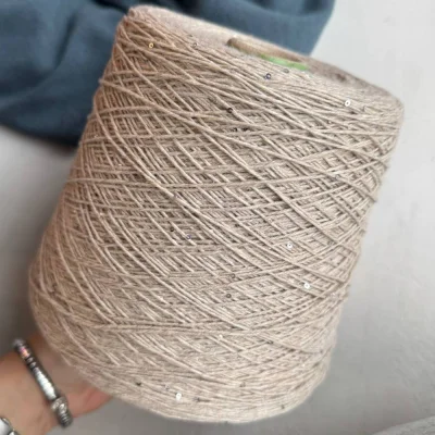 Бобина Cashmere Shine by Loro Piana (97% кашемир, 3% пайетки), 320 м. (3659, Овсяное масло)