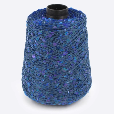 Бобина Пайетки, CARILLON 2000 (50% хлопок, 50% пайетки) 200 м. (67316, Кобальт)