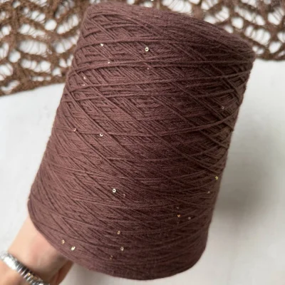 Бобина Cotton Paillettes Mix (95% хлопок, 5% сияние). (900 Filartex, Макадамия, 480 м.)