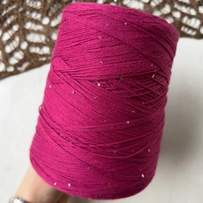 Бобина Cotton Paillettes Mix (95% хлопок, 5% сияние). (AD 15 KL Filartex, Малина, 480 м.)