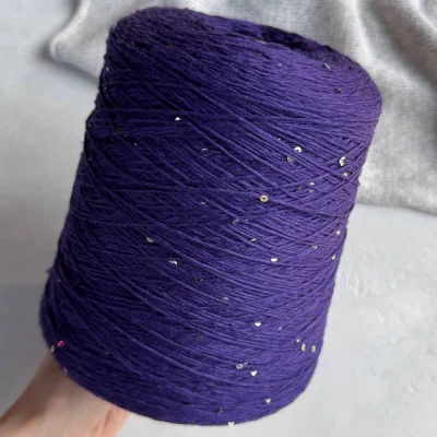 Бобина ShinyMix (95% хлопок пима, 5% пайетки). (Estate, 480 м, Viola, Фиалка)