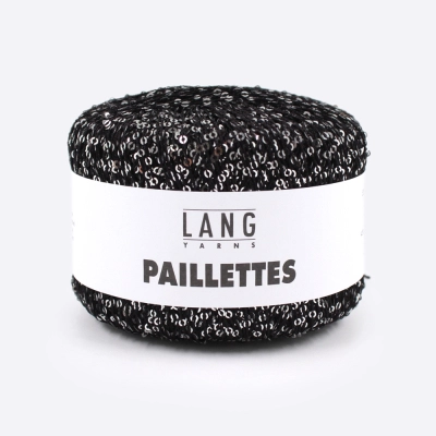 Пряжа Lang Paillettes (39.0004, Черный на серебре)