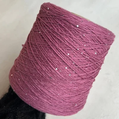 Бобина Cashmere Shine by Loro Piana (97% кашемир, 3% пайетки), 320 м. (64338, Ягода)