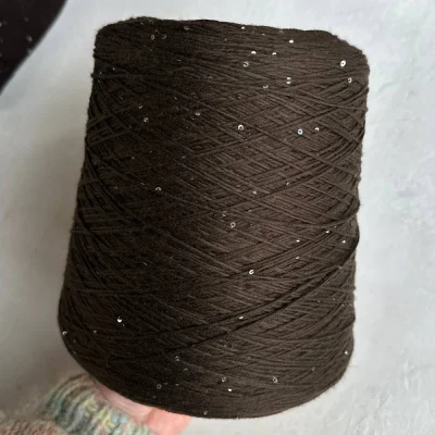 Бобина Kachinelli Merino (85% меринос, 4% хлопок, 11% пайетки), 310 м. (1159, Сосна)