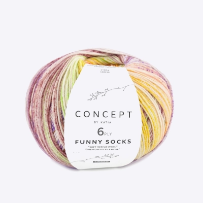 Пряжа Katia Funny Socks 6-ply (1400.153, Лавандовое поле)