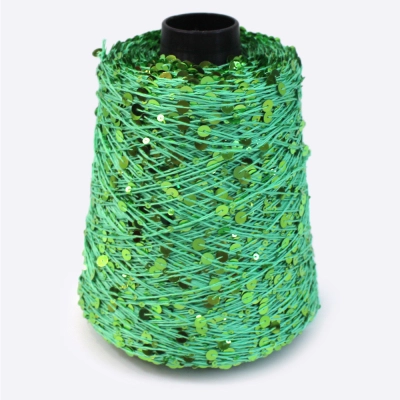 Бобина Пайетки, CARILLON 2000 (50% хлопок, 50% пайетки) 200 м. (6025, Перечная мята)