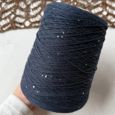Бобина Cotton Paillettes Mix (95% хлопок, 5% сияние). (AB 6640 Filartex, Индиго, 480 м.)