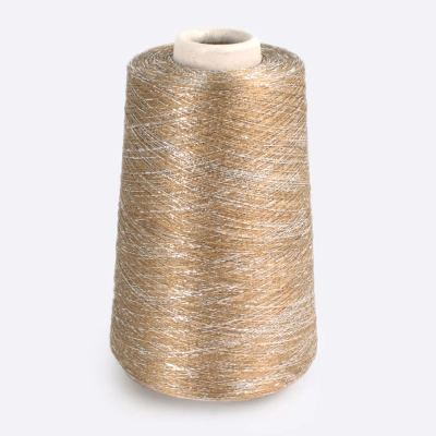 Бобина Shiny Shades (78% вискоза, 12% люрекс, 10% Па), 1600 м. (423, Сахара)