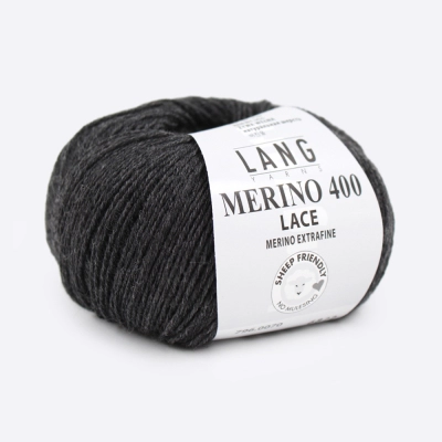 Пряжа Lang Yarns Merino 400 Lace (796.0070, Графит меланж)