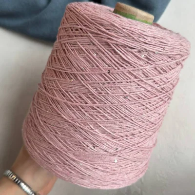 Бобина Cashmere Shine by Loro Piana (97% кашемир, 3% пайетки), 320 м. (6517, Роуз)